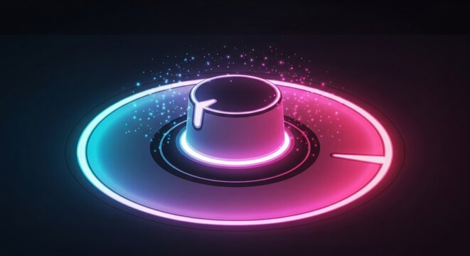 Level up with a vibrant neon dial interface, perfect for tech startups, gaming brands, or any modern digital design that needs a futuristic touch