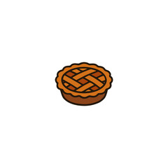 Pie Icon – Flat Vector of Thanksgiving Dessert for Autumn Holiday Celebration and Family Dinner Design