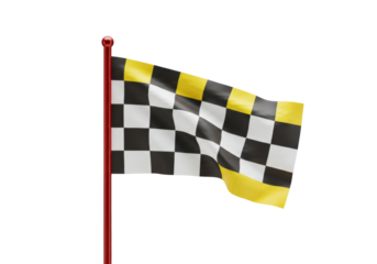 Checkered flag PNG isolated on transparent background, racing finish line symbol for sports events and victory celebrations