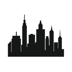 Fototapeta premium City skyline silhouette vector illustration, Black City skyline silhouette