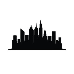Obraz premium City skyline silhouette vector illustration, Black City skyline silhouette