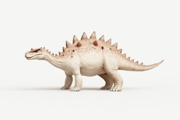 Obraz premium Realistic stegosaurus dinosaur on white background for educational and decorative use