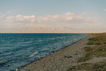 The road across the Tien Shan Mountains to Song - Kul Lake , Kyrgyzstan