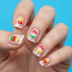Colorful Popsicle Nail Art - A Sweet Summer Manicure.