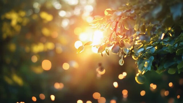 Evening sun creating warm bokeh and lens flare