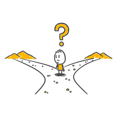 Hesitation at the Threshold of the Big Decision A Thoughtful Person Facing Two Major Choices in Their Life.