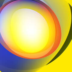 Abstract layers create vibrant circular design. Colors blend, forming smooth gradients, dynamic visual effect.
