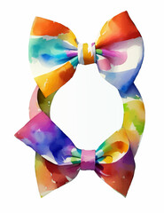 silk bow multicolor frame vector illustration for insertion