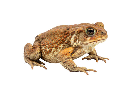 Cane toad isolated on transparent background, also known as Rhinella marina, a large terrestrial true toad, amphibian, pest species