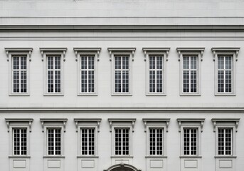 Obraz premium Symmetrical Colonial Facade on Concrete