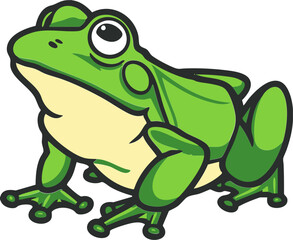 Fototapeta premium Frog icon in side view for wildlife nature and amphibian pond habitat theme