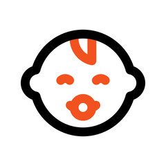 baby outline color icon