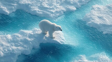 Polar Bear on Drifting Ice