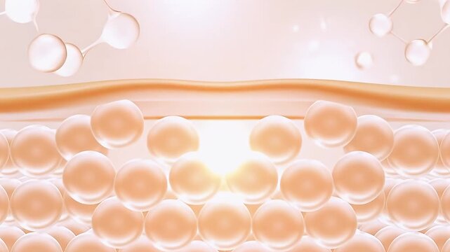 serum and vitamin drop on skin cell. Closeup Oli and vitamin drop on skin cell. serum through the skin layer and reduce up saggy skin. 