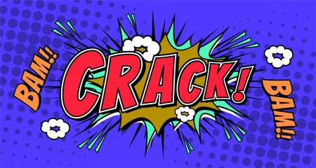 Crack Expression Comic Illustration Stickers © fika