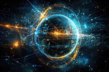Obraz premium Unveiling the World of Quantum Physics Through Captivating Images and digital art piece that appears