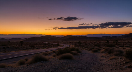 sunset over the mountains