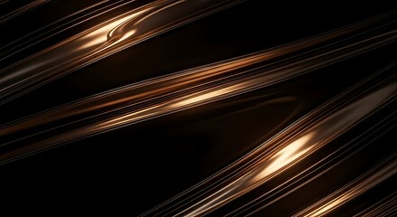Intricate bronze metallic ripples abstract background with light reflections