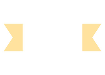 黄色いメッセージスペース用の飾りリボン