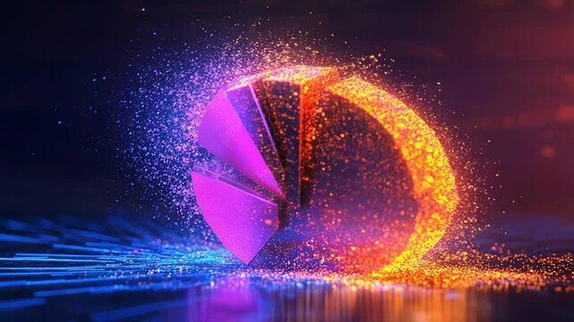 Pie chart visualizing data analytics and business strategy - Powered by Adobe