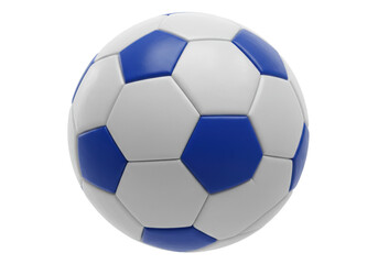 Blue and white soccer ball PNG isolated, classic football equipment for sports and recreation