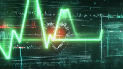 Digital heart monitoring showing medical healthcare data concept - Powered by Adobe