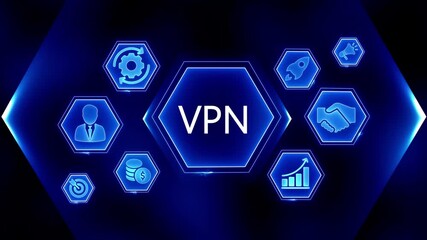 Virtual Private Network V P N concept digital security and business growth icons network connection data protection online privacy secure access business strategy financial success marketing - Powered by Adobe