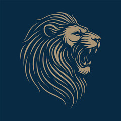 Obraz premium lion head vector illustration