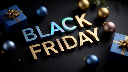 Black Friday shopping event featuring decorative gifts and festive ornaments on display