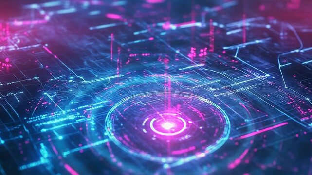 Digital circuit board processing abstract futuristic data - Powered by Adobe