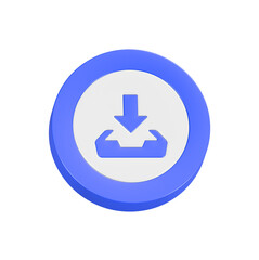 download icon button 3d rendering