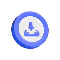 download icon button 3d rendering