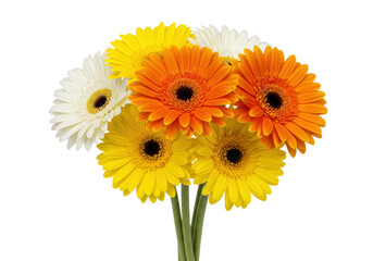 Isolated gerbera daisy bouquet colorful vivid arrangement spring flower still life