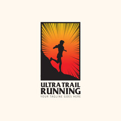 ultra trail run illustratin image for background
