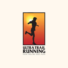 ultra trail run illustratin image for background
