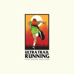 ultra trail run illustratin image for background