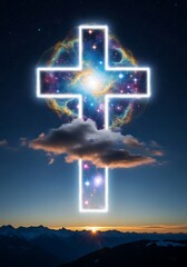 Celestial Cross - A Symbol of Faith and Cosmic Connection.