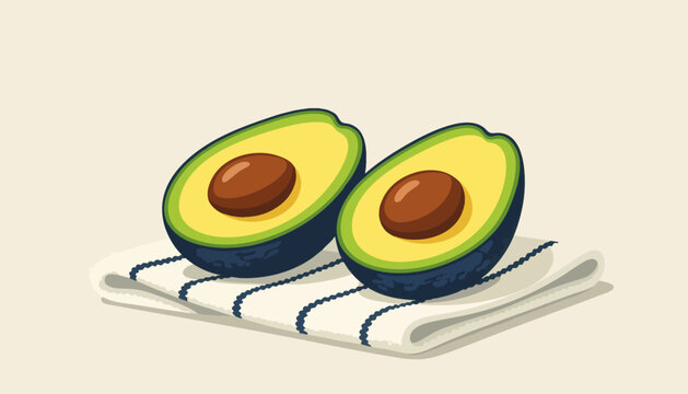 avocado halves on napkin, food, healthy eating clip art preview