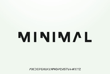 Minimal, Abstract technology science alphabet lowercase font. digital space typography vector illustration design
