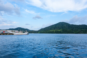 隠岐の島の西郷港から見る漁業基地