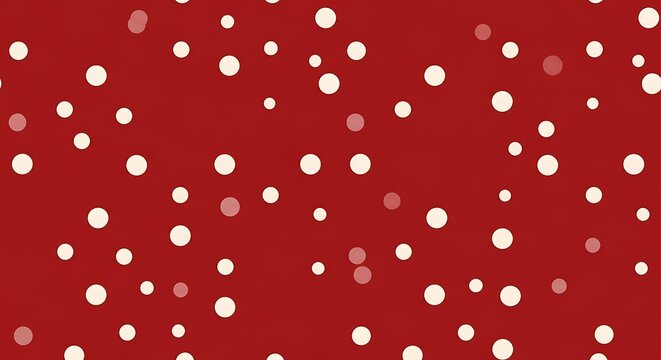 Festive Red Background with Scattered White Polka Dots.