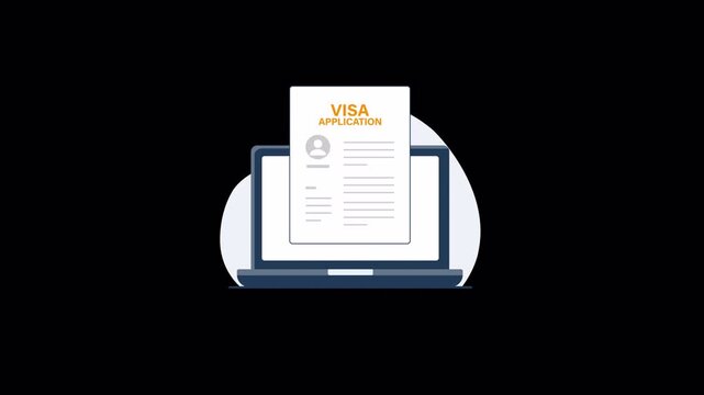 Online Visa Application Concept Animation Video - Transparent