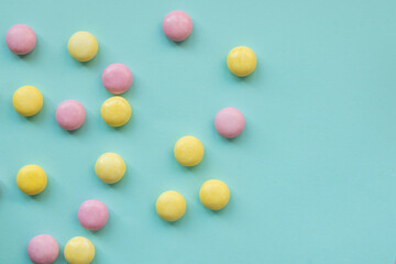 Candy on the colorful background