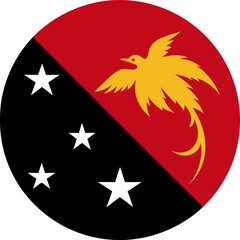 papua new guinea flag emblem with bird of paradise and southern cross stars