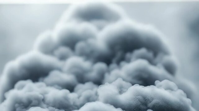 Dark thick black grey smoke cloud ascending