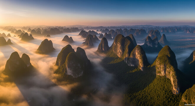 sunset in the mountains