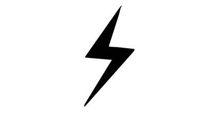 Isolated Transparent Vector Illustration of a Black Lightning Bolt Icon on a White Background: Symbol of Power, Energy, and Speed