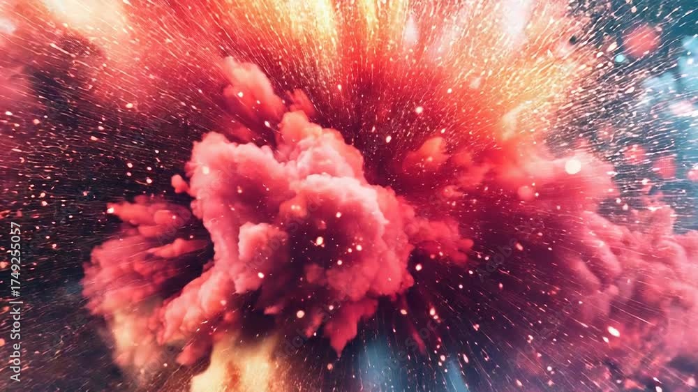 Canvas Prints cosmic nebula explosion expanding in dark space