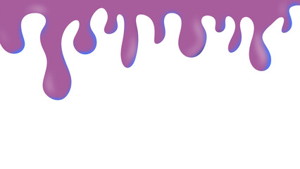 Purple drips illustration on white background with blue trim accents, vector format great for web design or creative projects. Transparent.