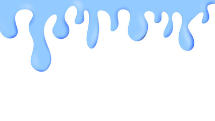 Pastel Blue Drips Border on White Background - Modern Aesthetic, Minimalist Design Element, Isolated Graphic, Transparent